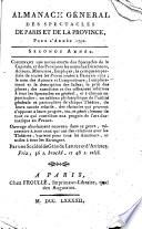 Almanach général des spectacles de Paris et de la province ... année 2. 1792