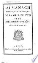 Almanach historique et politique de la ville de Lyon et du département du Rhône