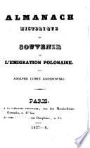 Almanach historique; ou, Souvenir de l'émigration polonaise