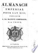 Almanach impérial pour l'an XIII (1805) présenté à sa Majesté l'Empereur