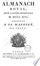 Almanach royal pour les années ....