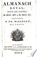 Almanach royal, pour les annees ... Par Testu