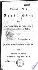 Alphabetisches Verzeichnisz. Bibliographie allemande, ou catalogue des livres qui sont parus chez Treuttel et Würtz de 1827 à 1835