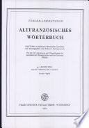 Altfranzosisches Worterbuch