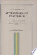 Altfranzosisches Worterbuch