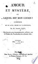 Amour et mystère ou lequel est mon cousin ?