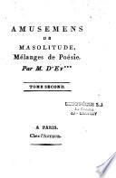 Amusemens de ma solitude