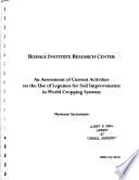 An Assessment of Current Activities on the Use of Legumes for Soil Improvements in World Cropping Systems