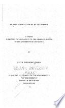 An Experimental Study of Leadership