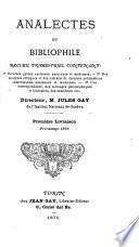 Analectes du bibliophile