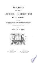 Analectes pour servir à l'histoire ecclésiastique de la Belgique