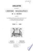 Analectes pour servir à l'histoire ecclésiastique de la Belgique