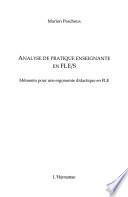 Analyse de pratique enseignante en FLE/S