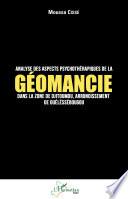 Analyse des aspect psychothérapiques de la géomancie dans la zone de Djitoumou,