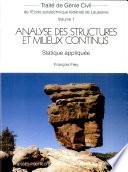 Analyse des structures et milieux continus