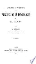 Analyse et critique des Principes de la psychologie de W. James