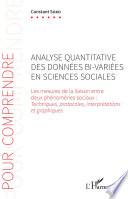 Analyse quantitative des données bi-variées en sciences sociales