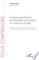Analyse quantitative des données uni-variées en sciences sociales