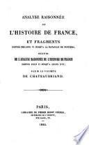 Analyse raisonnée de l'histoire de France, et fragments depuis Philippe VI jusqu'à la bataille de Poitiers