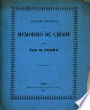 Analyse succincte des mémoires de chimie