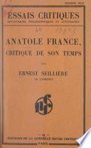 Anatole France, critique de son temps