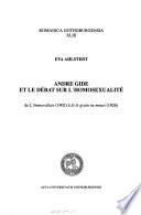 André Gide et le débat sur l'homosexualité