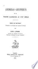 Andreas Gryphius et la tragédie allemande au XVIIe siècle