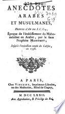 Anecdotes arabes et musulmanes