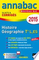 Annales Annabac 2015 Histoire-Géographie Tle L, ES