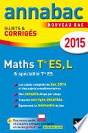 Annales Annabac 2015 Maths Tle ES, L
