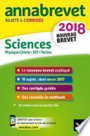 Annales Annabrevet 2018 Physique-chimie SVT Technologie 3e