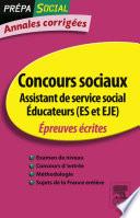 Annales corrigées Concours Assistant de service social Éducateur (ES et EJE)