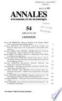 Annales d'économie et de statistique