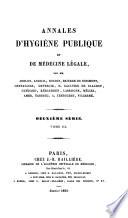Annales d'hygiène publique et de médecine légale