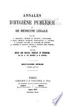 Annales d'hygiène publique et de médecine légale