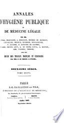 Annales d'hygiène publique et de médecine légale