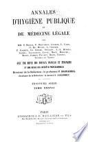 Annales d'hygiène publique et de médecine légale