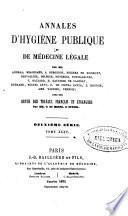 Annales d'hygiène publique et de médecine légale