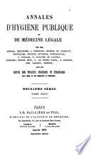 Annales d'hygiène publique, industrielle et sociale