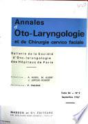 Annales d'oto-laryngologie et de chirurgie cervico-faciale