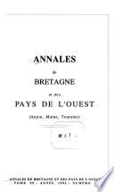 Annales de Bretagne et des pays de l'ouest: Anjou, Maine, Touraine