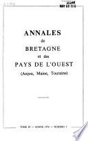 Annales de Bretagne et des pays l'ouest (Anjou, Maine, Touraine).