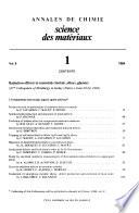 Annales de chimie--science des matériaux
