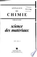 Annales de chimie--science des matériaux