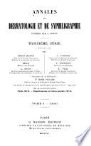 Annales de dermatologie et de syphiligraphie