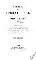 Annales de dermatologie et de syphiligraphie
