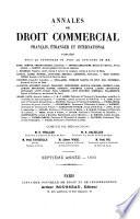 Annales de droit commercial et industriel français, étranger et international