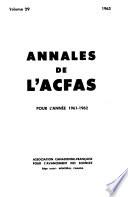 Annales de l'A C F A S.