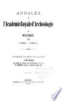 Annales de l'Académie royale d'archéologie de Belgique