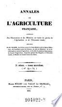Annales de l'agriculture francoise. Red. par ... Tessier